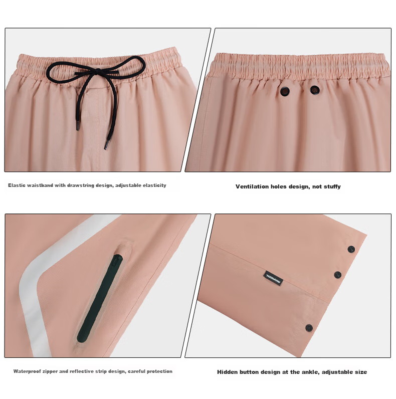Qinfeimanyuyi Rain Pants, Waterproof And Rainproof, for Cycling, Food Delivery, Motorcycles, Electric Bikes, Spring Yafang Fabric, Two-Piece Design, XL Size, Fashionable Light Coffee Color, Lower Body Wear for Men And Wome 17