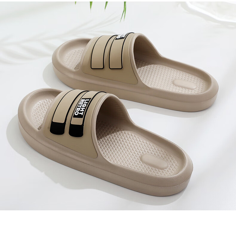 XGGC Men's Summer Slippers Soft Comfort Indoor Couple Non-Slip EVA Outdoor Slippers Black Size 44-45 4