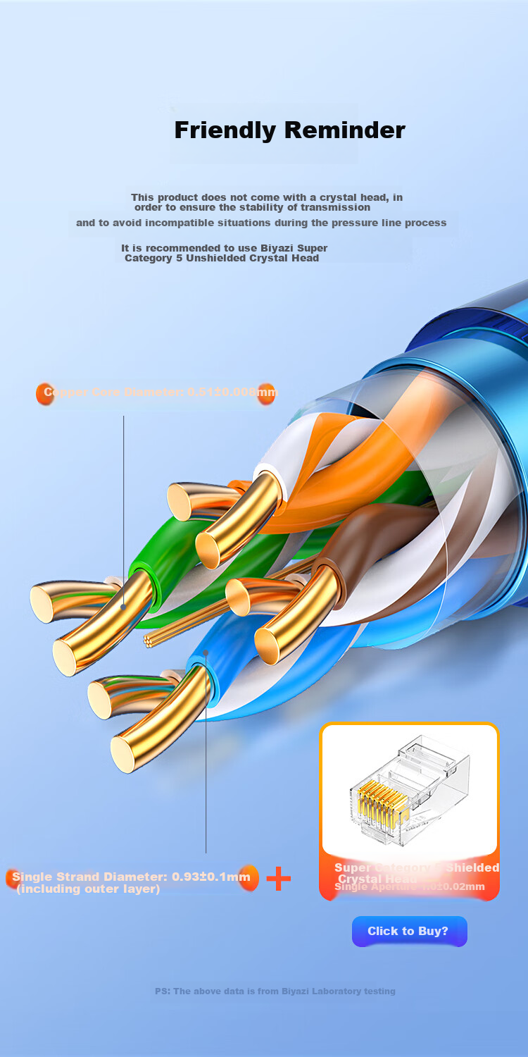 BIAZE CAT5e Shielded Ethernet Cable [0.51±0.008mm Pure Copper Core] Gigabit Shielded Network Cable for Anti-Interference Engineering Monitoring Wiring, 100 Meters 5