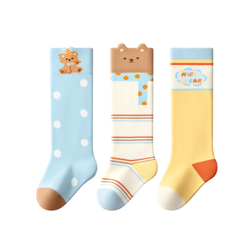 Baby Long Tube Socks for Infants, Pure Cotton Over-the-Knee Socks for 1-2 Year Olds, Spring and Autumn Toddler Knee-High Socks