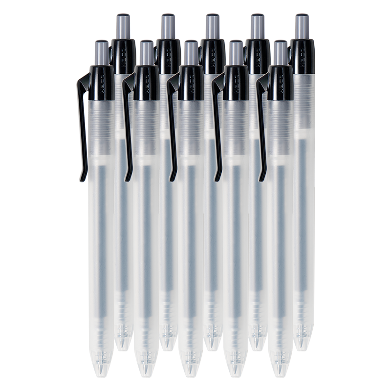 KACO Black Pen Business Meeting Office Signature Pen 0.5mm Black Bullet Tip Retractable Gel Pen Quick-Dry Water Pen Student Exam Brush Pen Ballpoint Carbon Pen 10pcs/Box