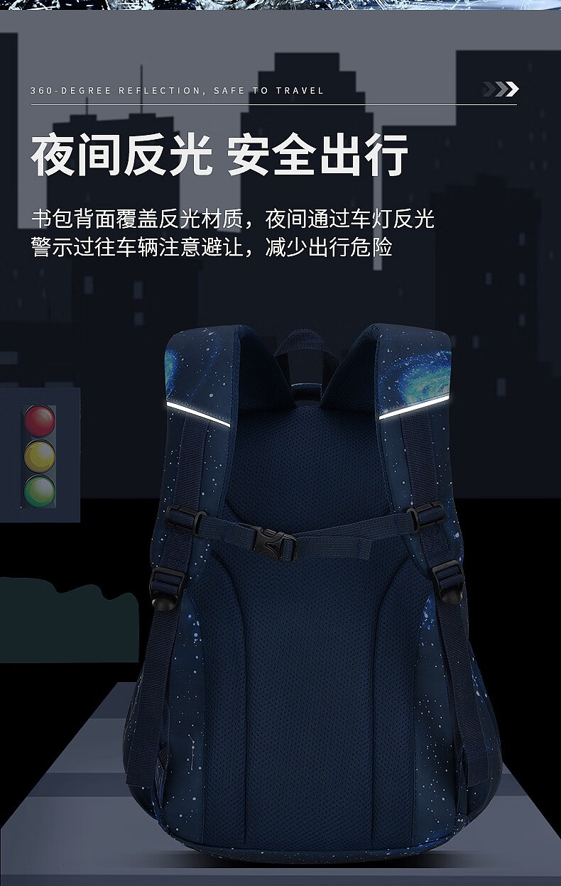 361° Student Backpack for Boys, Grades 1-6, Large Capacity, Double Shoulder Bag, Elementary School Backpack for Boys, Lightweight Spine Protection Bag 2