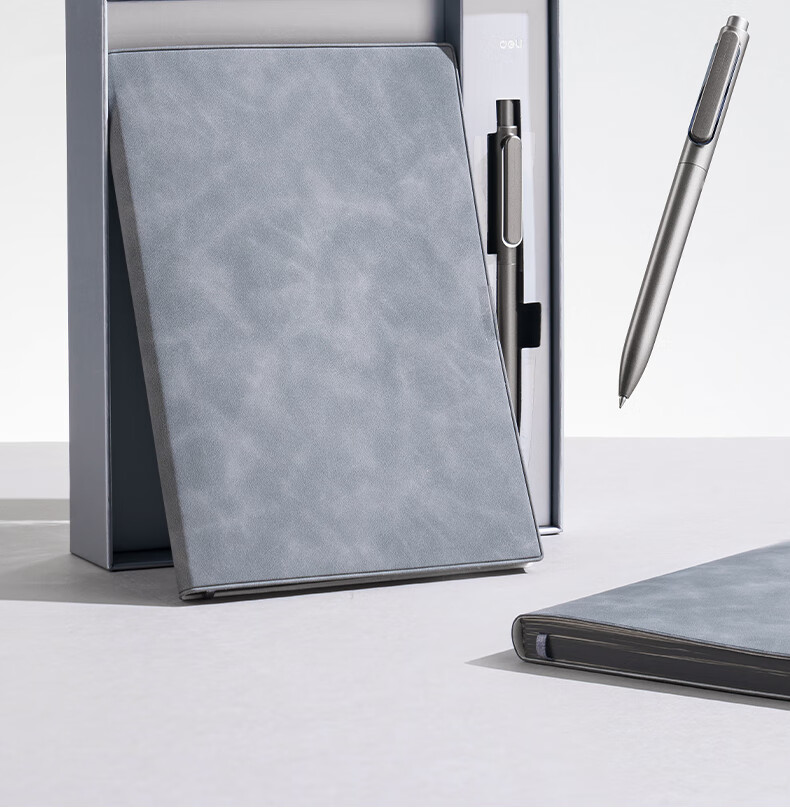 Deli [Mid-Autumn Festival Gift] Yansu Business Gift Set, Light Luxury Leather Notebook with Pen And Gel Ink Pen Set, Exquisite Business Office Gift Box SG903 4