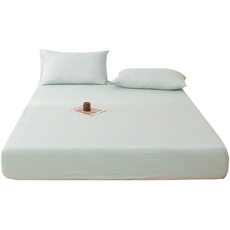 AVIVI Class A Pure Cotton Fitted Sheet, Single Bed Cover, Mattress Protector, Flowing Year Green, Suitable for 1.8m Bed