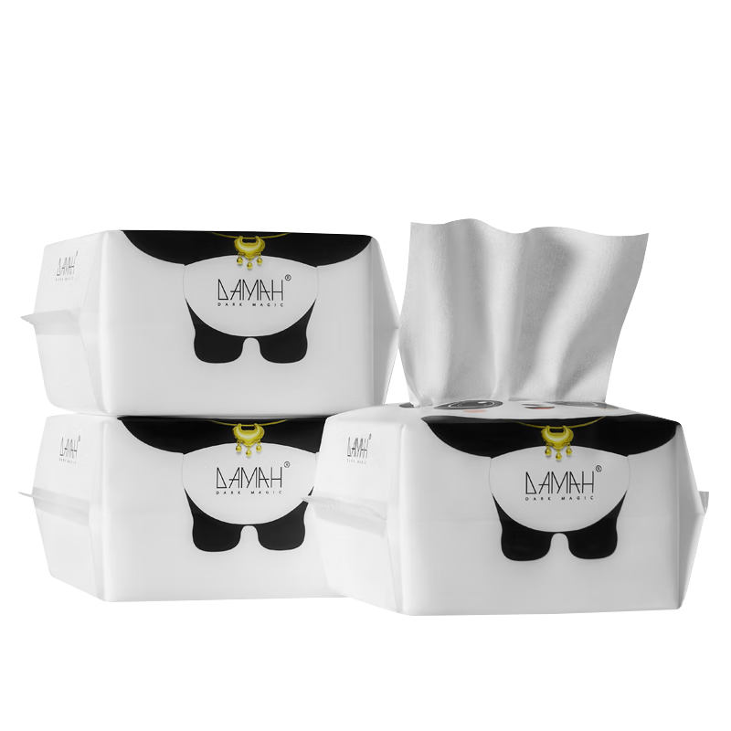 DAMAH DARK MAGIC Black Magic Baby Pure Cotton Soft Wipes Disposable Face Towels Cleansing Wipes Facial Wipes 108 Sheets * 3 Packs