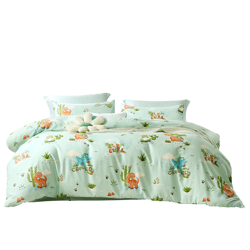 Fuanna Children's Quilt Cover Infant A-Class 100% Cotton Single Quilt Cover Children's Quilt Cover Little Dinosaur 152*210cm