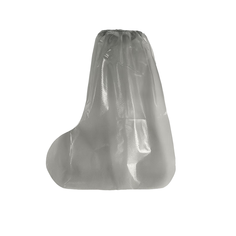 Baicaoyuan Disposable Waterproof Non-Slip Rain Shoe Covers Thickened Mid-Calf Gray 20 Pieces Unisex