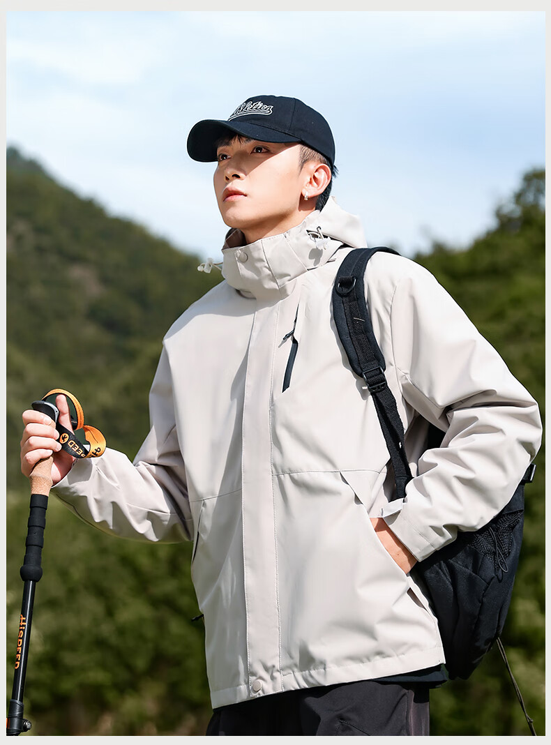 EASTERN CAMEL Couple's Three-In Outdoor Jacket for Men And Women, Spring And Autumn Season, Hiking Camping Waterproof Windproof Coat for Me 10
