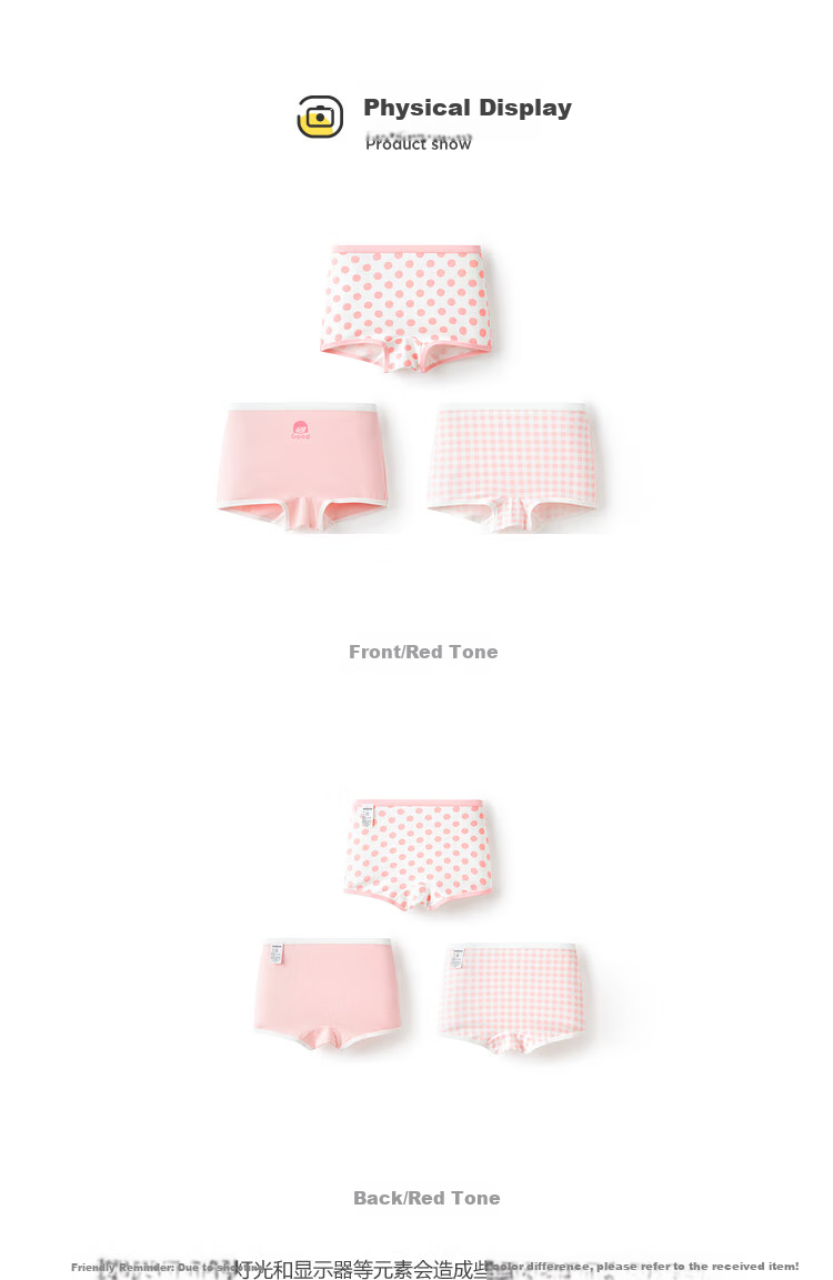BALABALA Cotton A-Class Children's Boxer Briefs Girls Skin-Friendly 3-Pack [Peppa Pig IP] 208925170001 15