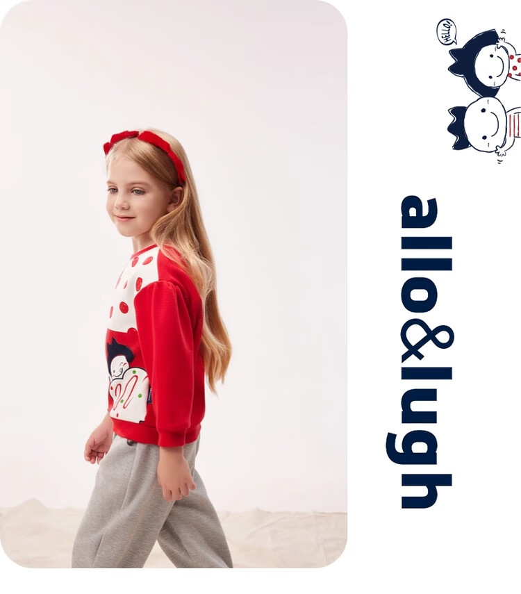 Allo&lugh Children's Autumn New Girls' Sweet Floral Print Korean Style Long Sleeve Sweatshirt, Pink, Size 140 6