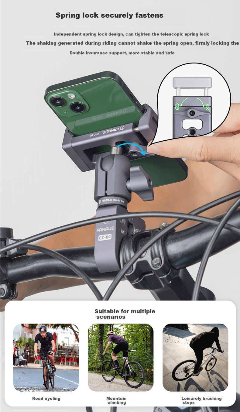 FANAUE Bicycle Action Camera Mount for Road Bikes, Integrated Handlebar, Compatible with DJI GoPro 360, Cycling Shooting CPC-06TP 6