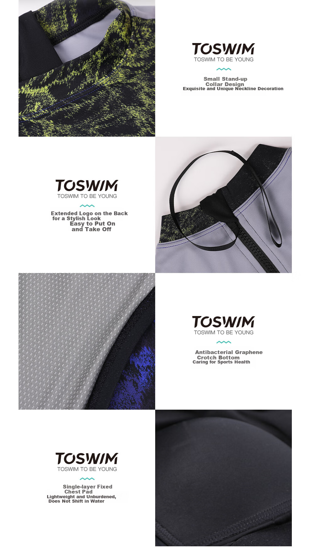 TOSWIM One-Piece Swimsuit for Women, Professional Training Triangle Warm Hot Spring Slimming Sleeveless Swimwear, Qingti Mijing L 9