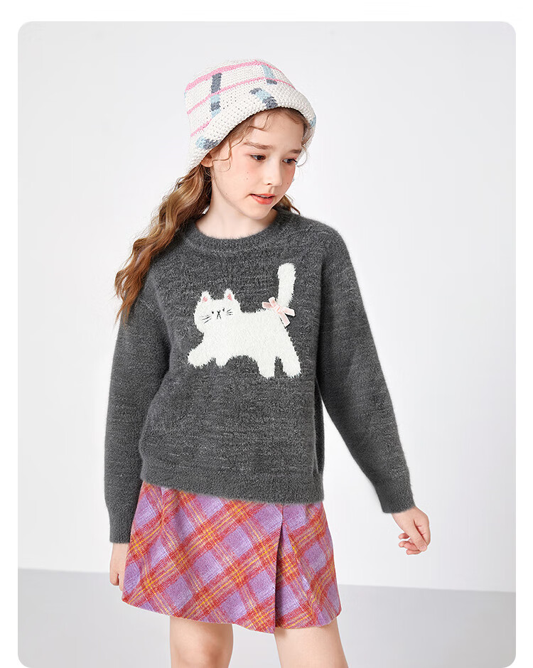 BALABALA balaOne Girls' Sweater Children's Winter 2025 Fashionable Knitwear for Toddlers 208425103005 6