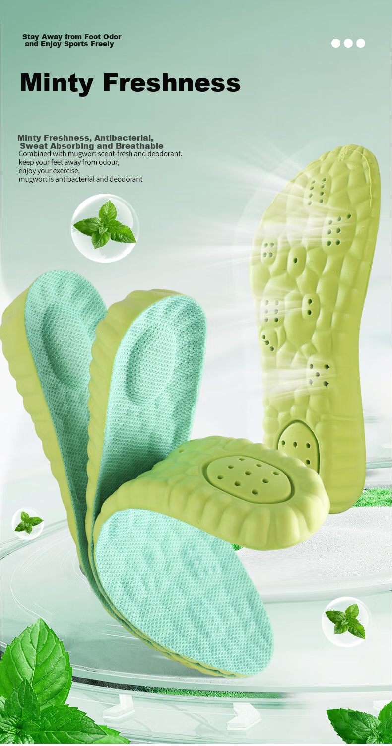 FOOTOPPO Popcorn Height-Increasing Insoles for Men, Sports Anti-Odor Antibacterial Men's Leather Shoes, Long-Standing Shock-Absorbing Soft Elastic Invisible Hidden Height-Increasing Insoles 1