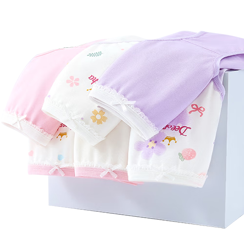 DEESHA Kids Girls Cotton Antibacterial Extended Crotch Underwear Shorts 6-Pack