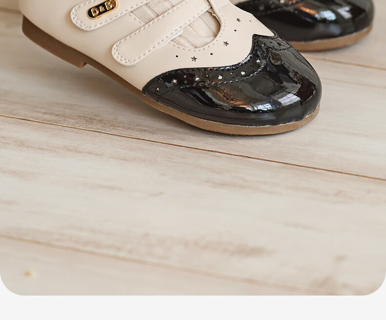 DAVE & BELLA Children's Non-Slip Leather Shoes, Autumn Girls' Soft-Soled Princess Shoes with Chanel-Inspired Style for Older Childre 2