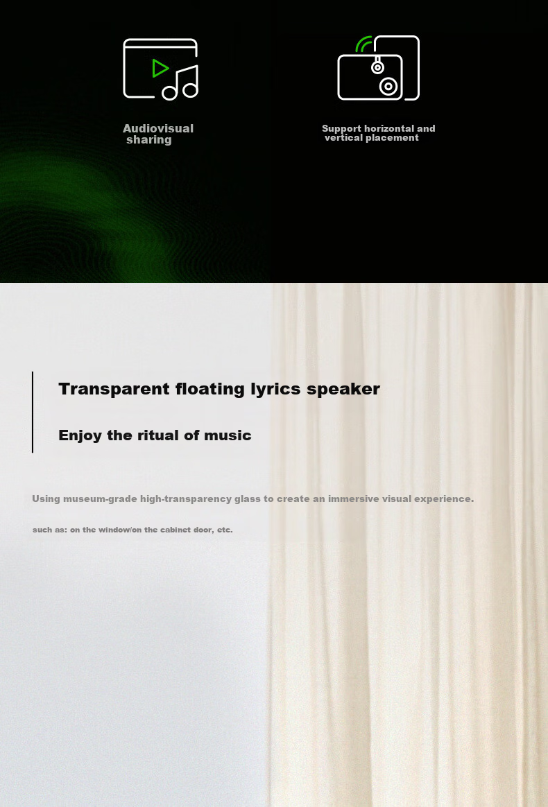 Anmut Floating Lyrics Subtitle Speaker EGO Third Generation Wireless Bluetooth Pillow Speaker, Desktop Transparent Internet-Famous Home Smart Speaker, White Noise Boyfriend Gift 10