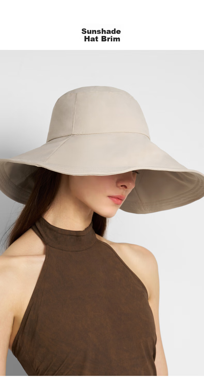 Kenmont Fisherman Hat for Women, Spring And Summer Simple Lightweight Black Gel Sun Protection Hat with Wide Brim, Full Face Sunshade Hat, Breathable Face-Slimming Effect 6159 9