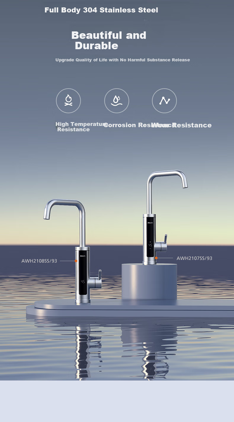 PHILIPS Electric Hot Water Faucet, Instant Stainless Steel Body, Dual-Purpose Hot And Cold Kitchen Heating Faucet, Variable Frequency Electric Water Heater AWH1191SS/93 4