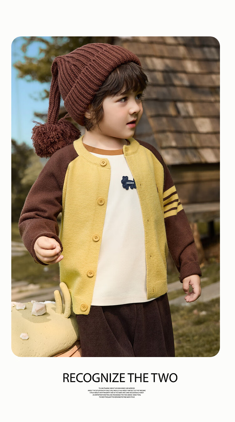 ASK JUNIOR Academy Style Children's Long Sleeve Sweater 25 Autumn Toddler Colorblock Fleece Yarn Knit Cardigan Boys Sweater 3