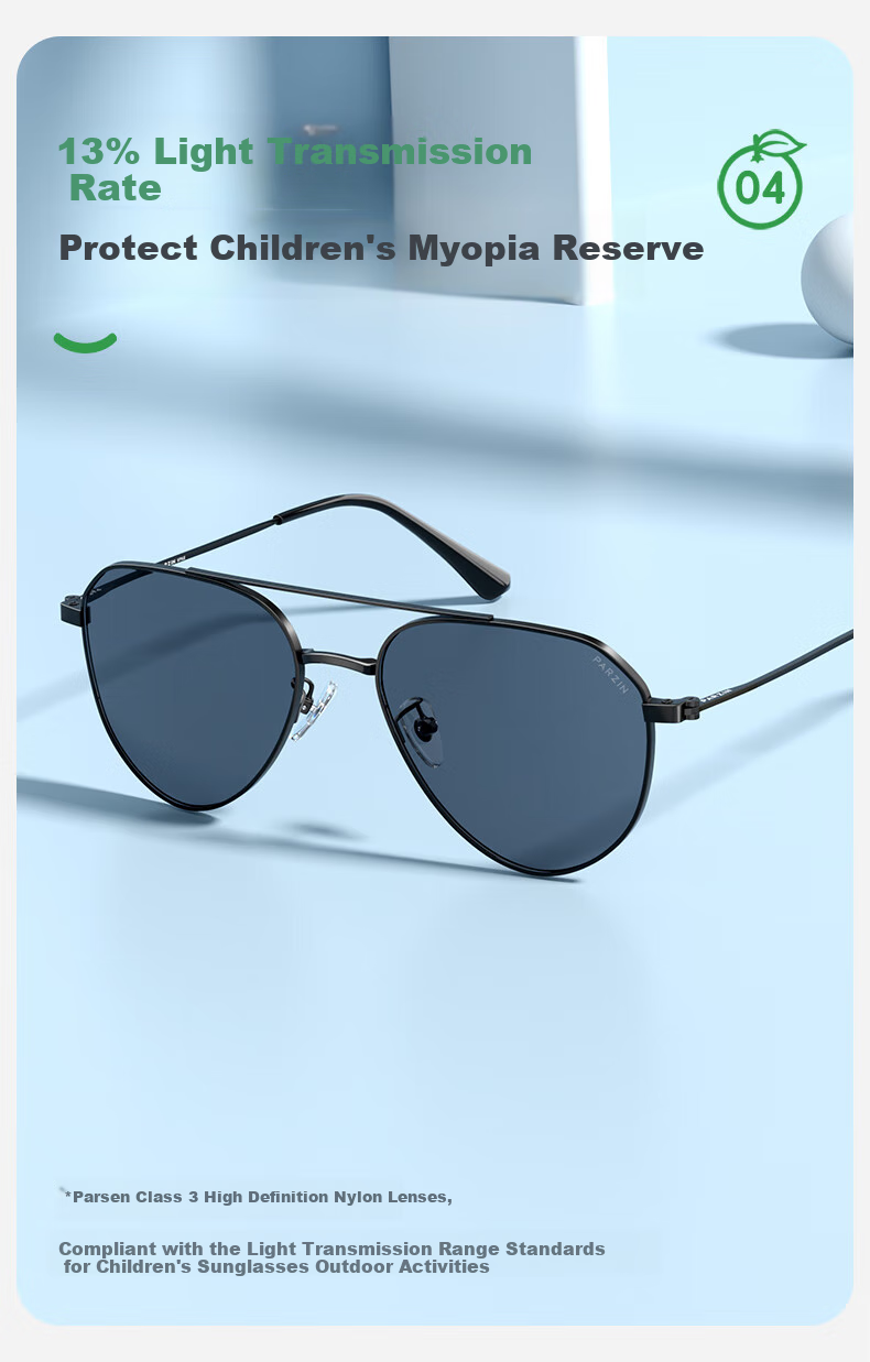 PARZIN Children's Sunglasses for Boys And Girls, Trendy UV Protection Double Bridge Glasses Aviator Frame Kids Sunglasses for Ages 6-10 PZ2010 8