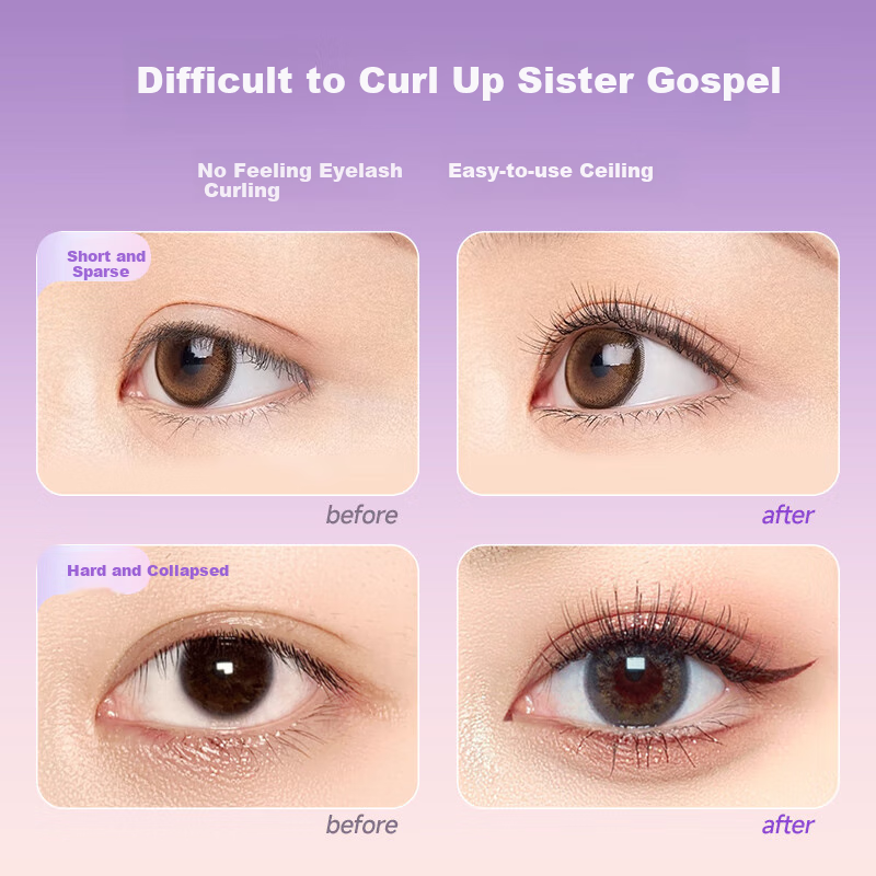 Sude Eyelash Curler for Women, Long-Lasting Curling And Shaping, Sunflower-Shaped Portable Local Wide-Angle Design, Suitable for Beginners And Novices