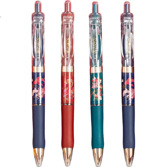 Гелевая ручка M&G Koi National Style K35, 0.5 мм, черная, быстросохнущая, для подписей, экзаменов и тренировок, случайный внешний вид, 3 шт.