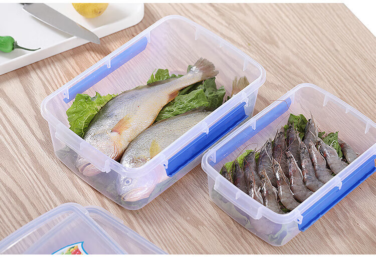 Danshi Zhiyuan Commercial Transparent Plastic Food Storage Container 1.5L, 22x16x8cm, Refrigeration Sealed Box, Jingcang 21