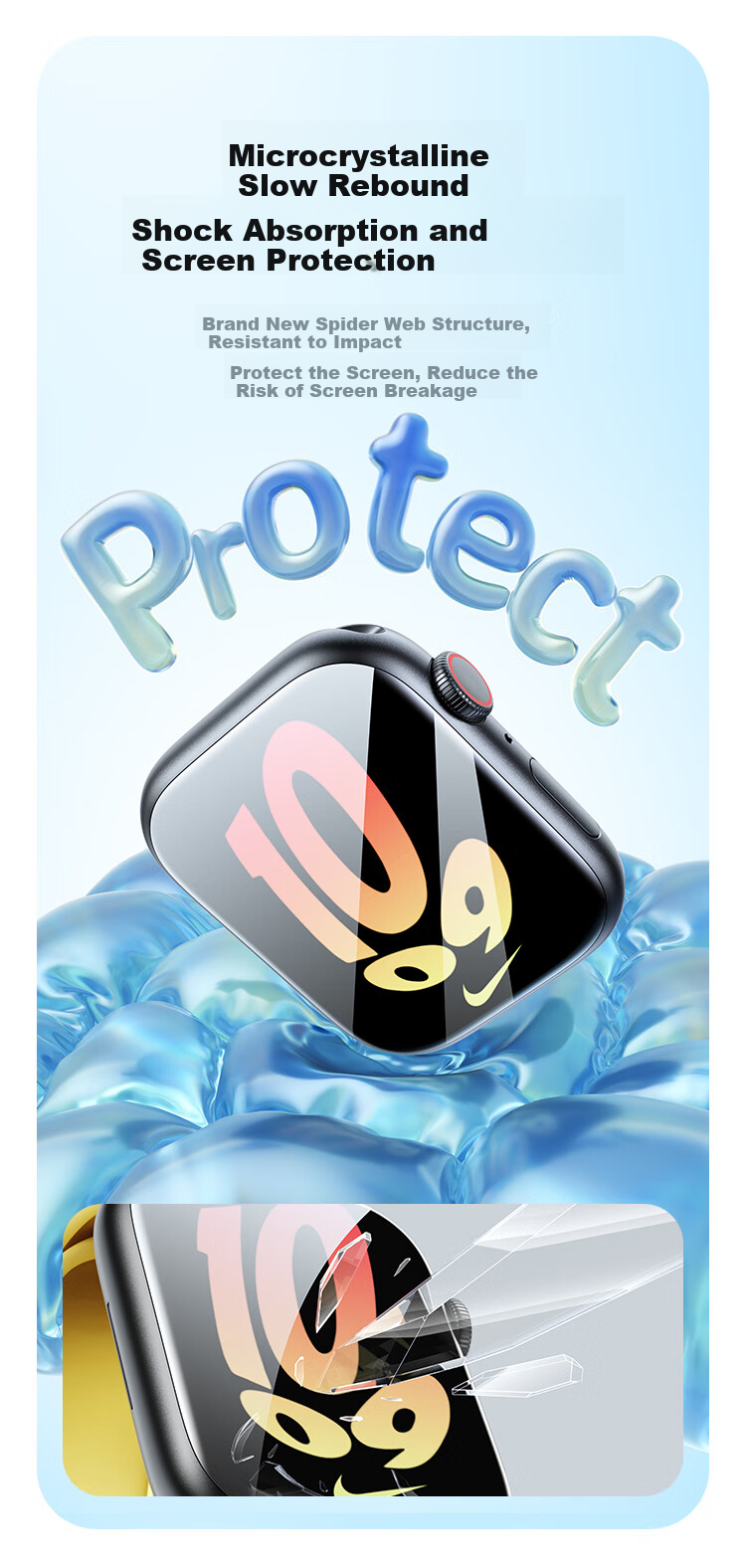 BASEUS [Edge Protection Compensation] Compatible with Apple Watch S12 Protective Film, S12 Watch Film, S11 Universal Apple Watch Protective Film, S10 Protective Film, Apple Watch Double Layer 10