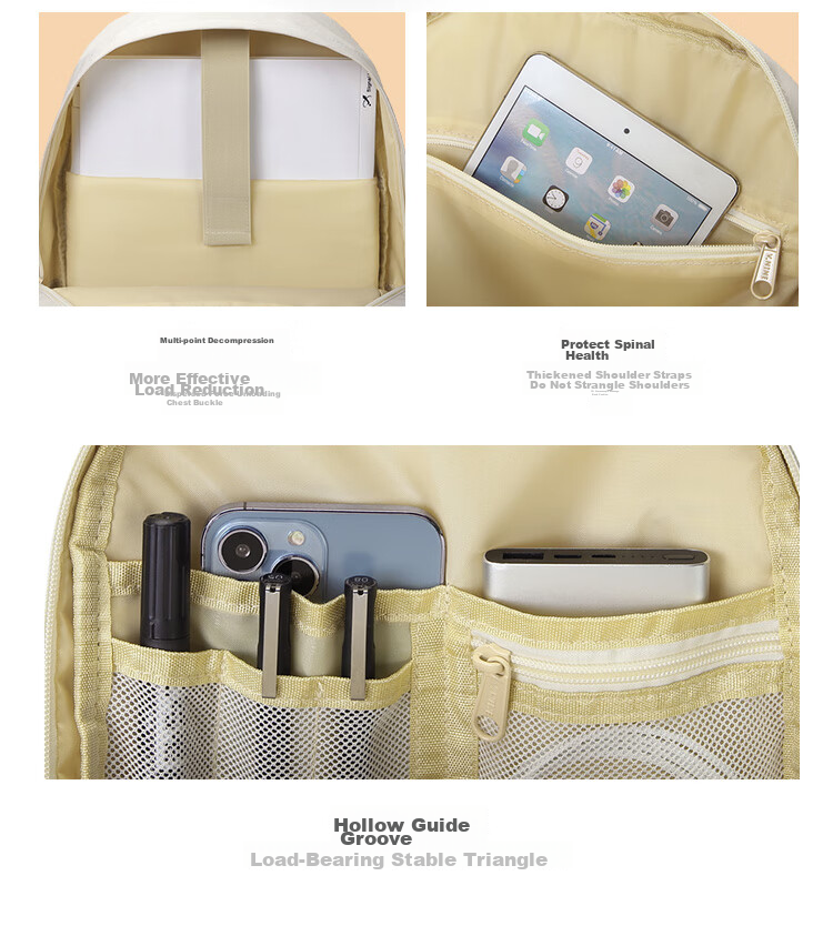 V.NINE Backpack for Middle And High School Students, Unisex Laptop Bag 14/15.6 Inch, College Student Travel Backpack 7