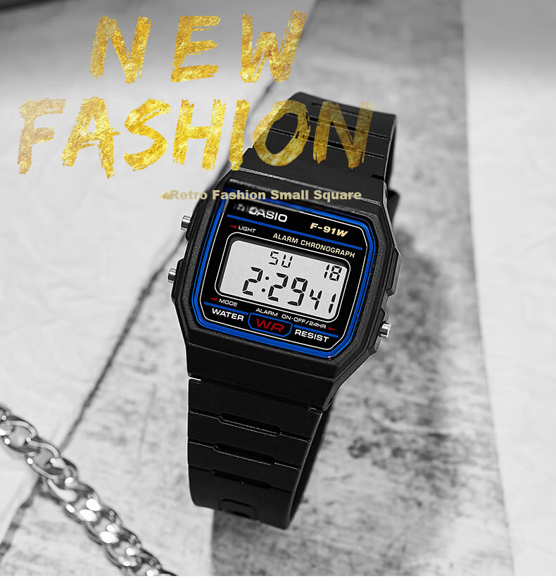 Casio Casio F-91W Watch for Men And Women, Retro Small Square Student Watch F-91WM 1