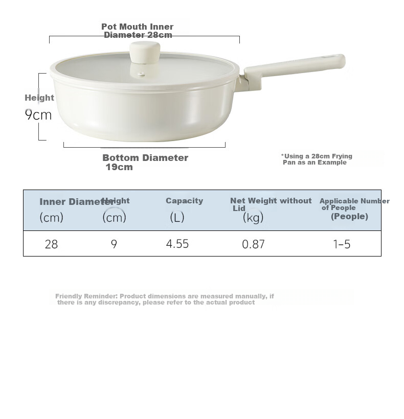 CaROTE Non-Stick Wok, Household Titanium Ceramic Lightweight Flat-Bottom Pan, Suitable for Induction And Gas Stoves, Cooking Pa 11