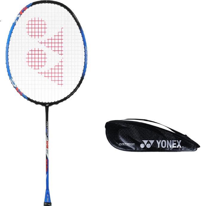 Бадминтонная ракетка YONEX Astrox AX3DGST, полнокарбоновая, струнная, 4U, 26 Lbs, черная и синяя, с лентой для захвата