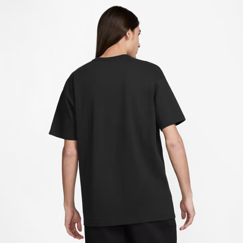 NIKE Men's Short-Sleeve T-Shirt, Knitted Collarless, Athletic Casual, Simple And Fashionable DQ9296-011 Black L