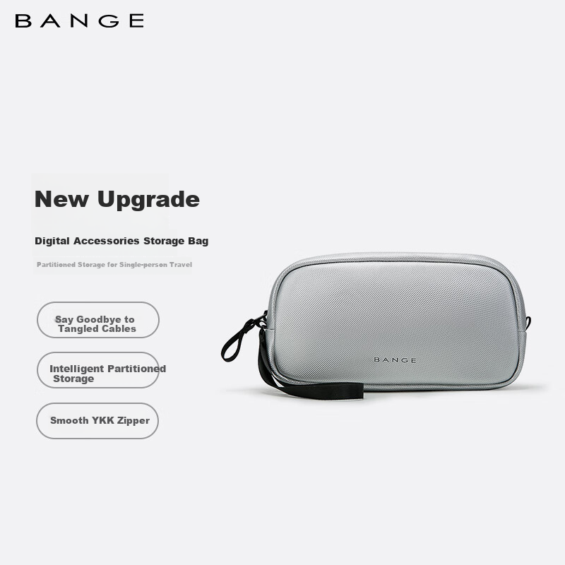 Bange Digital Storage Handheld DJI Pocket 3 Cable Charger Accessory Pouch, Water-Resistant Storage Bag, 3066 Silver
