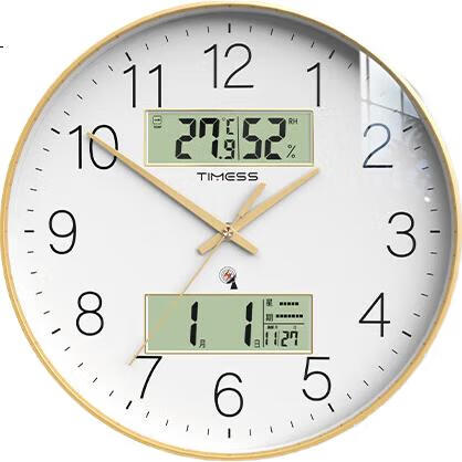 Радиоуправляемые часы Timess для гостиной, домашнего использования, модель 2025 года, вечный календарь с мигающей волной, дисплей температуры и влажности, 36 см