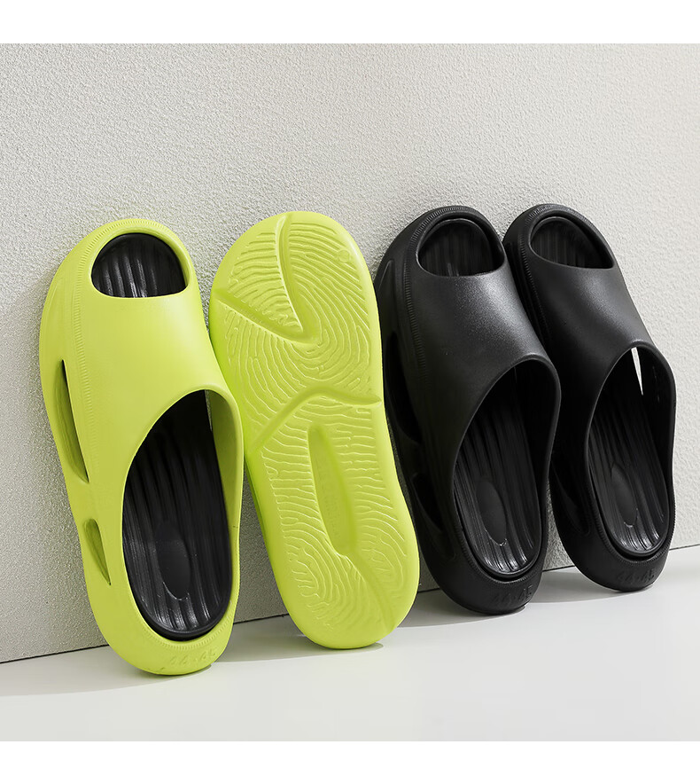 GUOLUOFEI Men's Slippers for Outdoor Wear, Summer Non-Slip Wear-Resistant EVA Thick-Soled Sports Casual Beach Sandals, White, Size 44-45 5