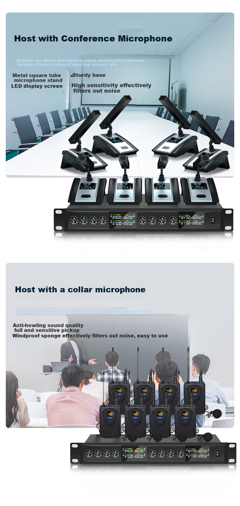 SAST OK-121 Conference Microphone, Wireless Microphone System with One to Eight Channels, UHF KTV Stage Performance Speech Hosting Neck-Mounted Video Conference Microphone, Handheld Versio 1