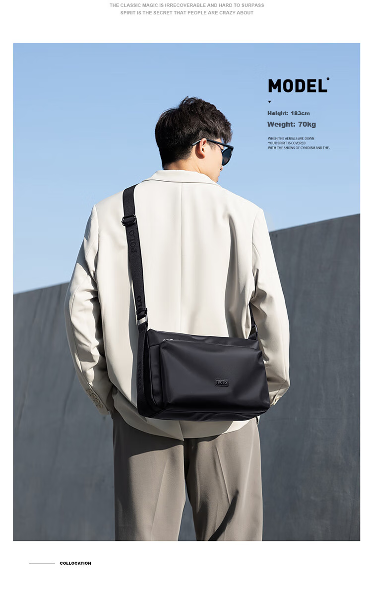 POLO Shoulder Bag for Men, Horizontal Style, Large Capacity Crossbody Bag, Casual IPad Bag, Phone Bag, Sports Messenger Bag, Birthday Gift for Me 2