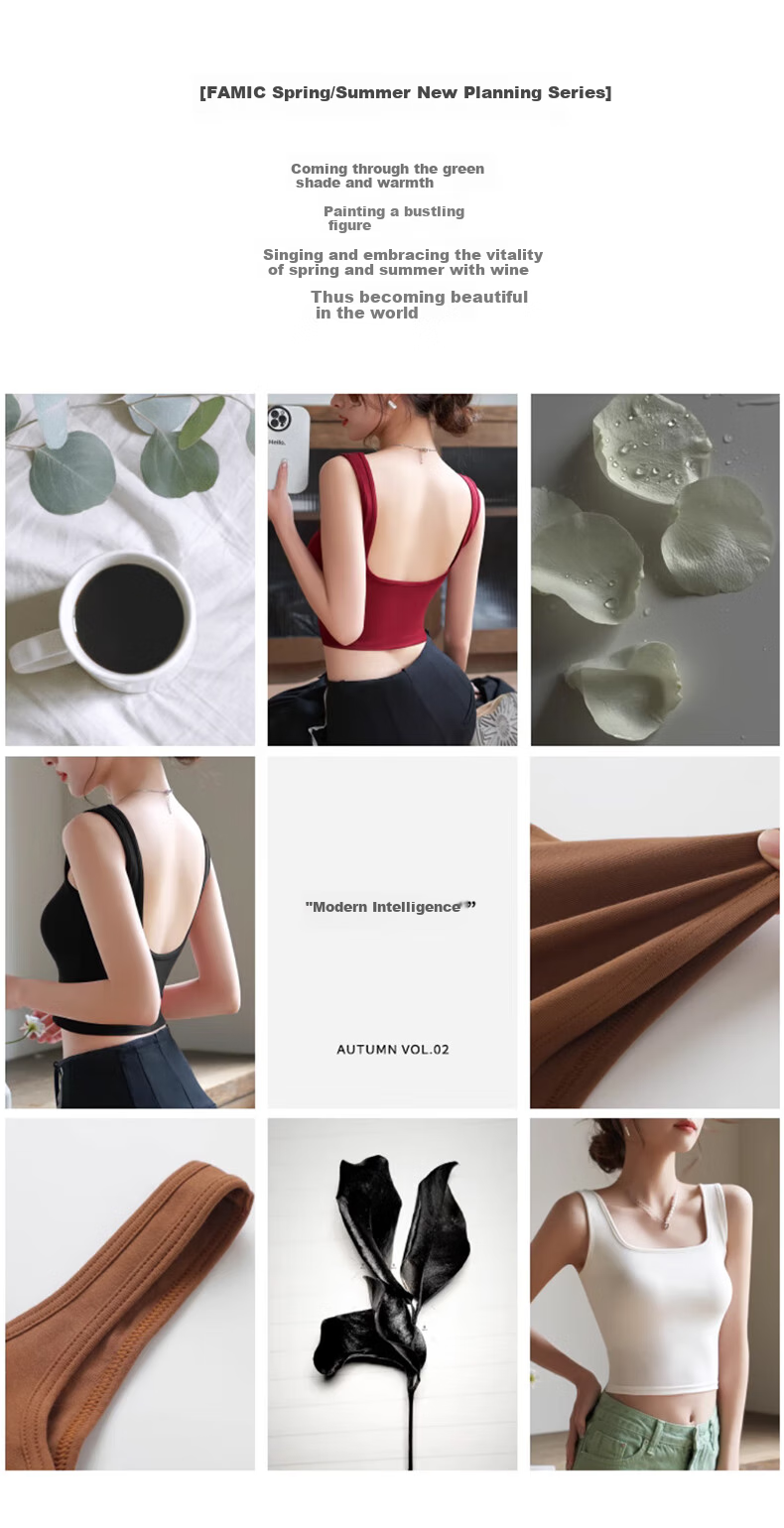 LangSha Women's Camisole Tank Top, Spring/summer 2026 New Style, Pure Cotton with Built-In Bra Pads, Beautiful Back Design, Suitable for Inner Wear Or Outer Wear As A Base Layer Top 11