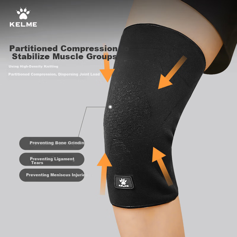 KELME Knee Brace for Men And Women, Sports Knee Support for Running, Meniscus Injury, Arthritis, Warmth, Cold Legs, Hiking, Basketball, Badminto