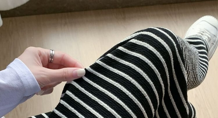 Shiduo Maternity Pants Spring Autumn Wide-Leg Striped Loose Plus Size Leggings Casual Pants Autumn XL 40