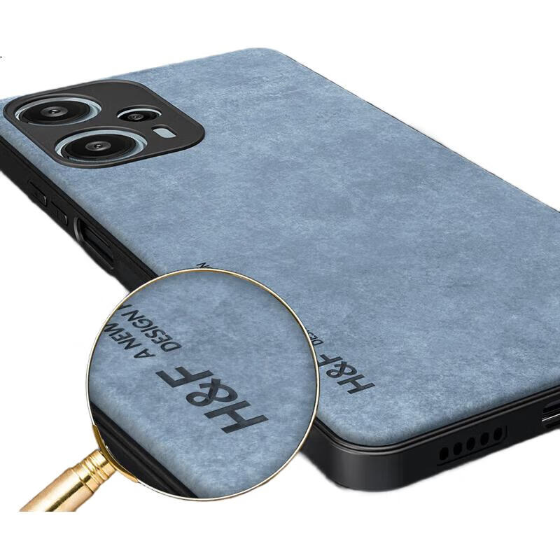 Чехол HotFire для Xiaomi Redmi Note 12 Turbo, кожаный, матовый, с защитой камеры, противоударный, простой стиль, серый
