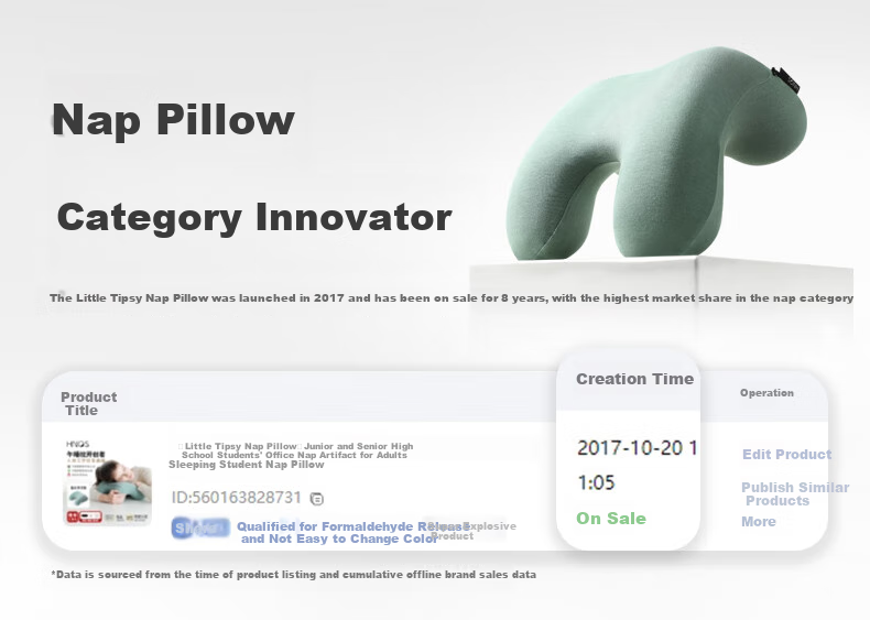H.nos Large Nap Pillow for Adults, High School And Middle School Students, Office Supplies, Student Reclining Pillow, Nap Aid, Regular Gray Color 1