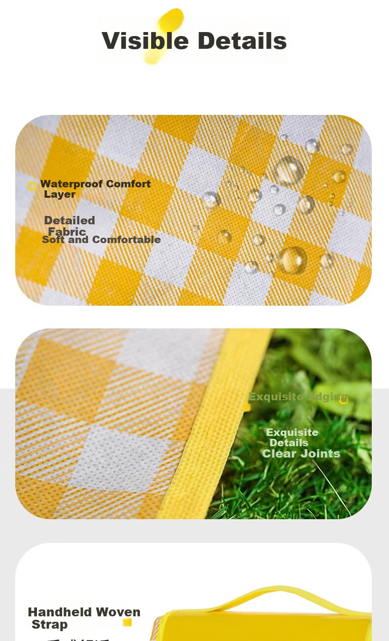 BeiJiLang Picnic Mat, Outdoor Camping Mat, Thickened Portable Moisture-Proof Mat, Wear-Resistant Tent Mat, Beach Mat, Floor Mat for Sleeping 8