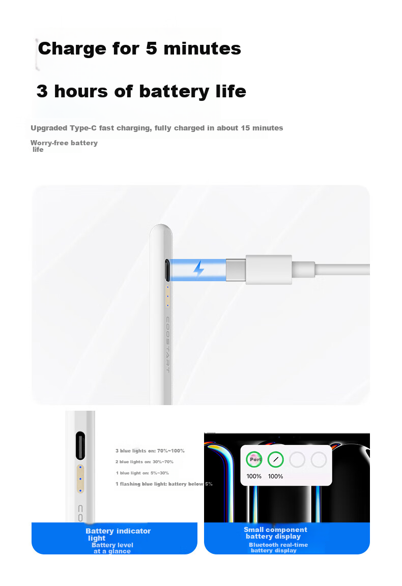 COOLSTART Compatible with Apple IPad Pro/Air/Mini/iPad12/11 Stylus, Tablet Touch Capacitive Pen, Apple Pencil Second Generatio 10