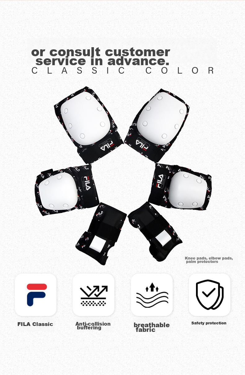 FILA Professional Skateboard And Bicycle Protective Gear for Youth, Adults, And Children, Street Skating Professional Skateboard Protective Equipment, White, Size L 5