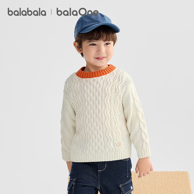 BALABALA balaOne Girls' Sweater 2025 Winter Cable Knit Pullover Boys' Baby Knitwear 208425103206