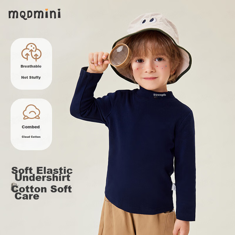 Детская футболка MQDMINI с длинным рукавом, для мальчиков и девочек, с принтом медведя, для повседневной носки, весна-осень, размер 130