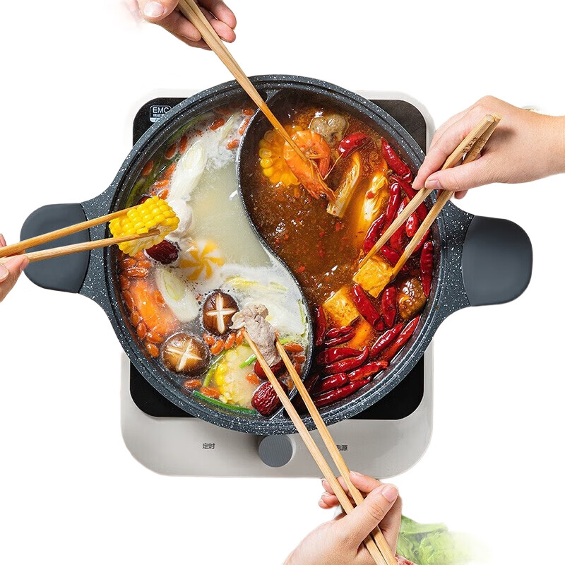 Сковорода-гриль COOKER KING HG30YY, двусторонняя, антипригарная, 30 см, цвет Майфанши, подходит для индукционных плит